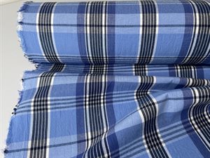 Skjorte poplin - med fede blålige tern